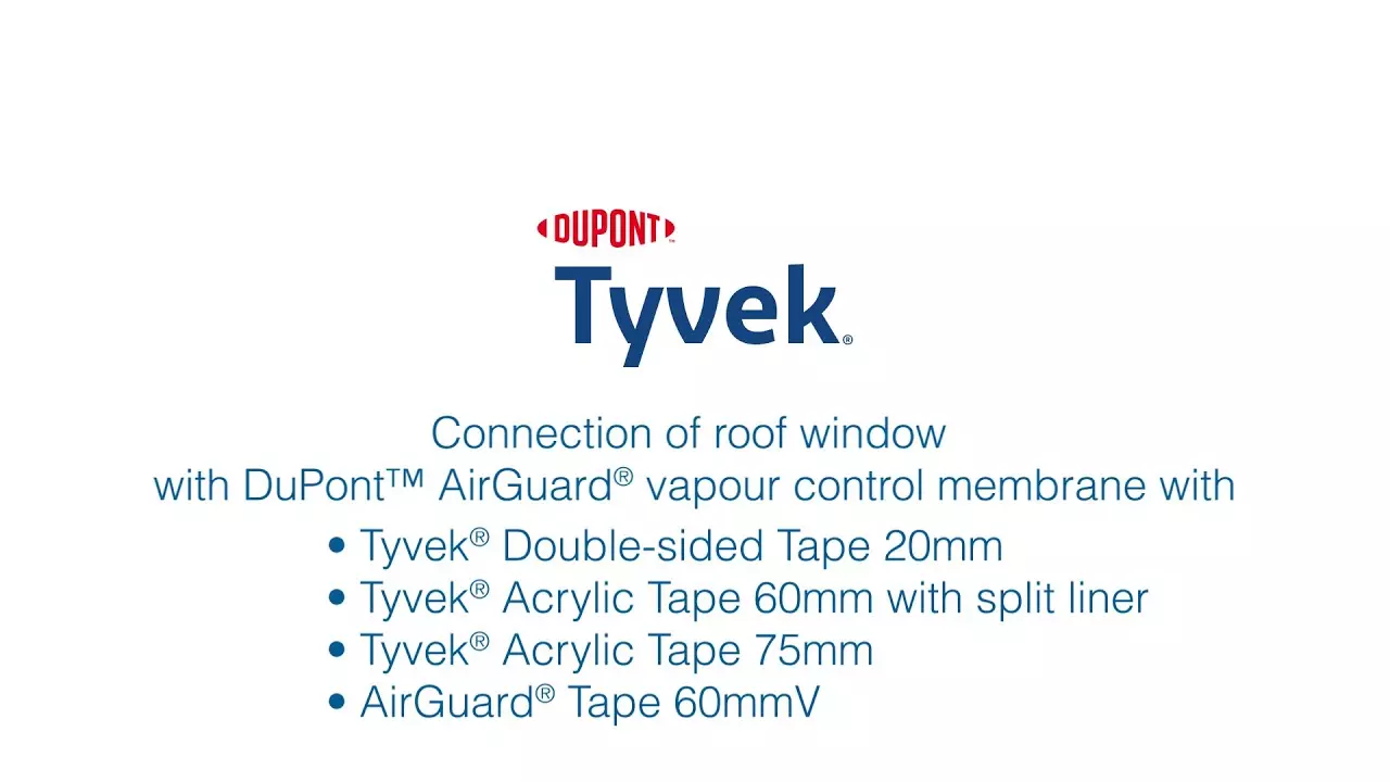 How to connect a vapour control membrane to a roof window - DuPont™ AirGuard® and Tyvek®. thumbnail